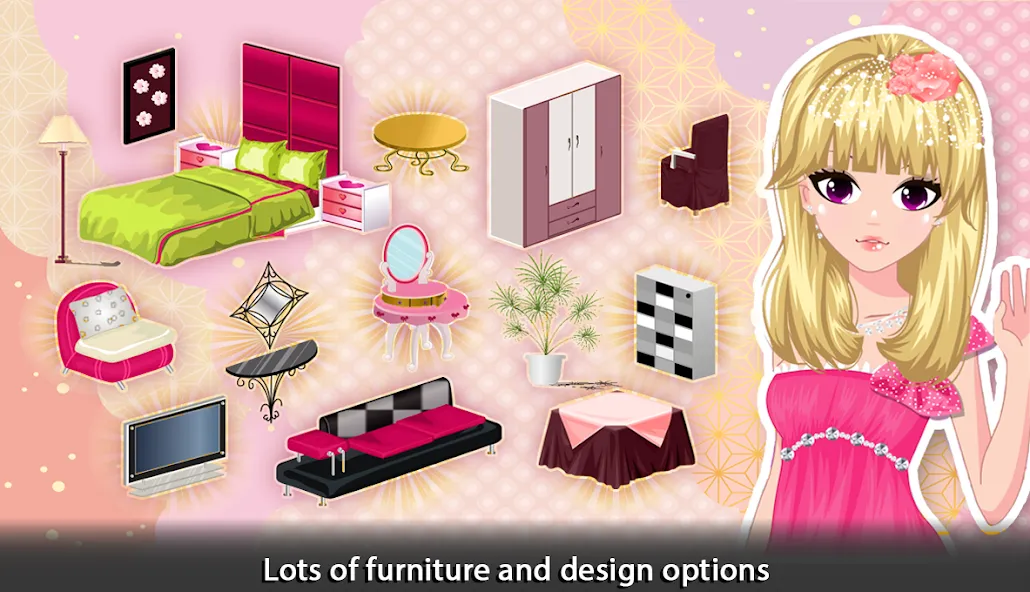 Girl Doll House - Room Design  [МОД Много монет] Screenshot 3