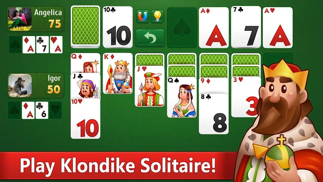 Klondike Solitaire card game  [МОД Много денег] Screenshot 1