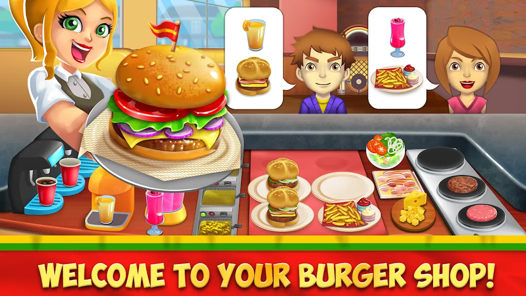 My Burger Shop 2: Food Game (Мой Бургер Шоп 2)  [МОД Бесконечные монеты] Screenshot 1