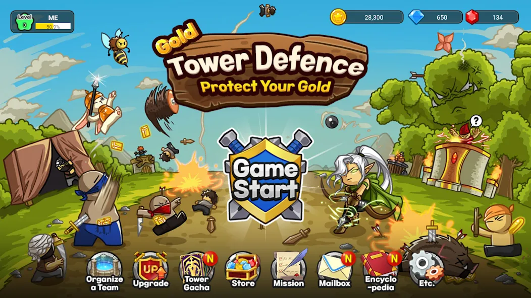 Gold tower defence M (Голд тауэр дефенс М)  [МОД Unlimited Money] Screenshot 1