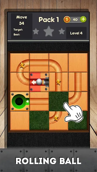 Rolling ball - slide puzzle  [МОД Много монет] Screenshot 1