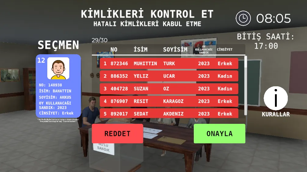 Seçim 2023 Müşahit oyunu  [МОД Много монет] Screenshot 3