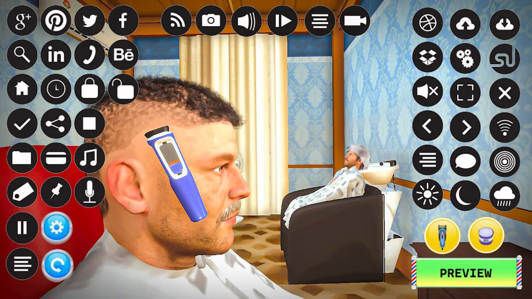 Barber Shop Hair Cut Sim Games (Барбершоп игры на подстригание волос)  [МОД Все открыто] Screenshot 2