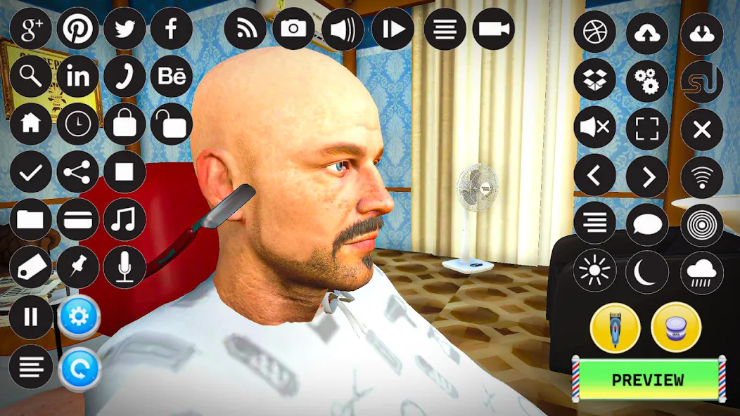 Barber Shop Hair Cut Sim Games (Барбершоп игры на подстригание волос)  [МОД Все открыто] Screenshot 4