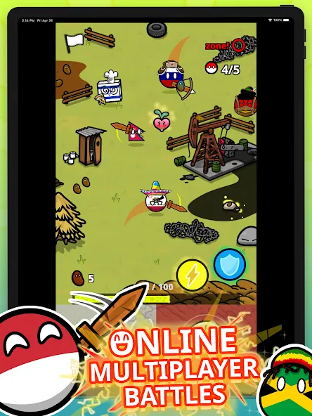 Countryball Potato Mayhem (Кантрибол Потето Мейхем)  [МОД Много монет] Screenshot 5