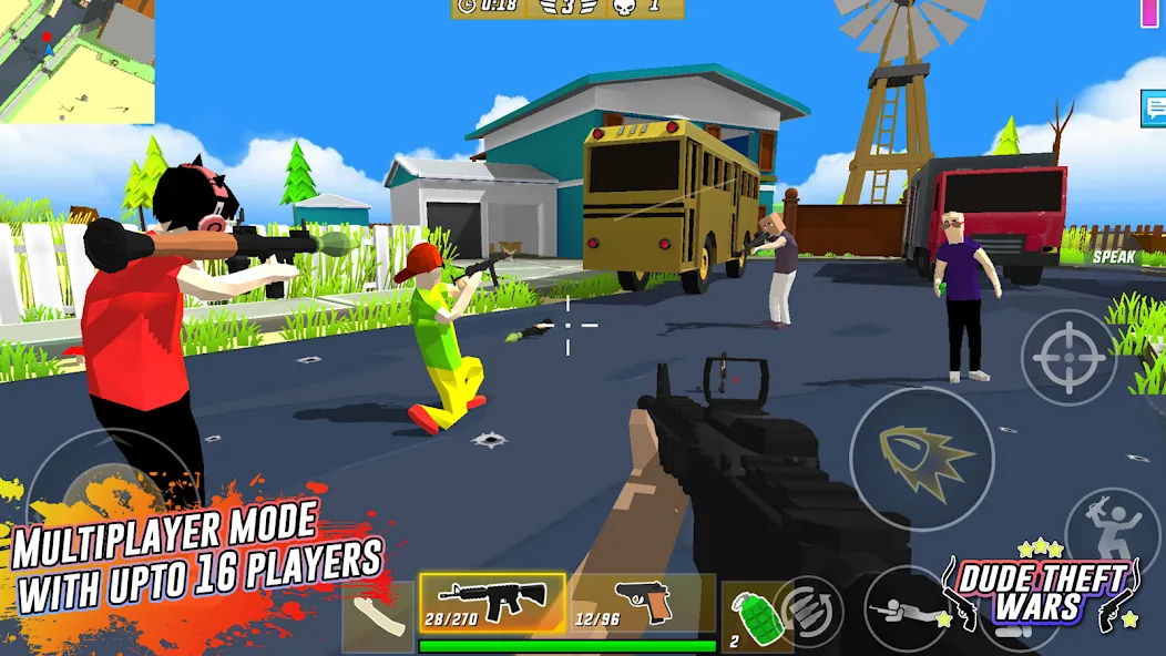 Dude Theft Wars Shooting Games (Дуд Тефт Варс)  [МОД Меню] Screenshot 2