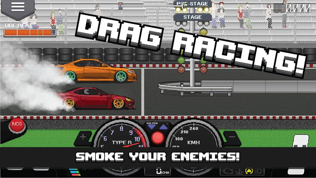 Pixel Car Racer (Пиксельный гоночный автомобиль)  [МОД Mega Pack] Screenshot 1