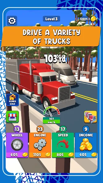 Idle Truck Racing : Cybertruck (Айдл Трак Рейсинг)  [МОД Бесконечные деньги] Screenshot 3