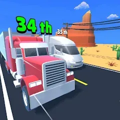 Взломанная Idle Truck Racing : Cybertruck (Айдл Трак Рейсинг)  [МОД Бесконечные деньги] - стабильная версия apk на Андроид