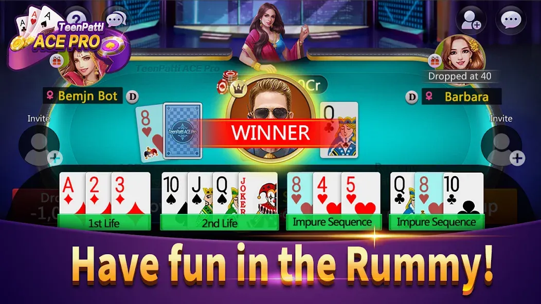 Teenpatti Ace Pro -poker,rummy (Тинпатти Эйс Про)  [МОД Mega Pack] Screenshot 4