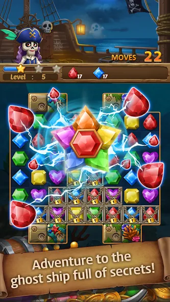 Jewels Ghost Ship: jewel games (Джуэлз Гост Шип)  [МОД Много монет] Screenshot 5