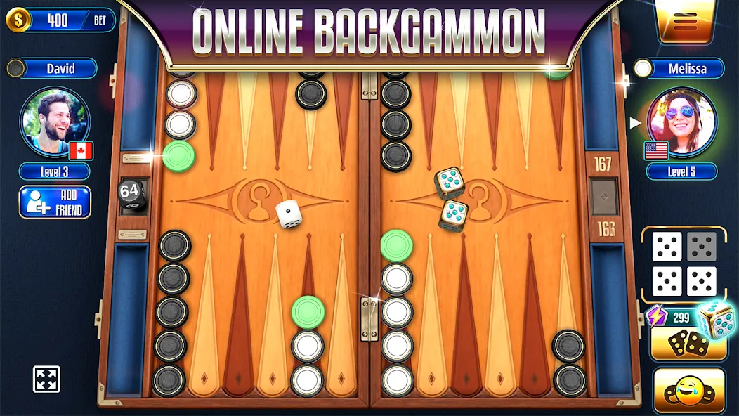 Backgammon Legends Online  [МОД Бесконечные деньги] Screenshot 1