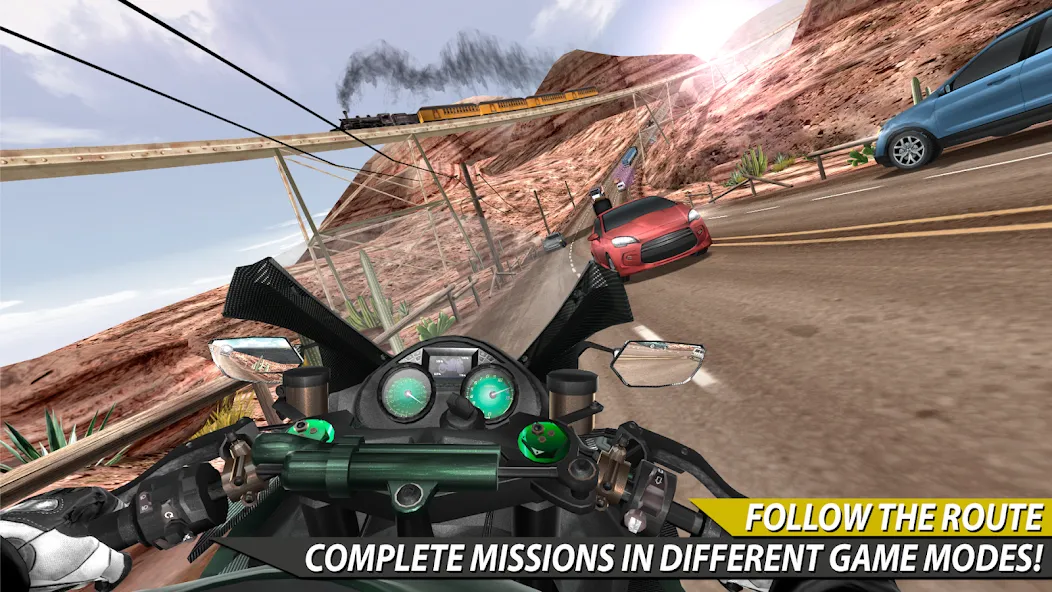 Moto Rider In Traffic (Мото Райдер в Трафике)  [МОД Меню] Screenshot 1