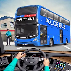 Взломанная Police Bus Simulator Bus Games  [МОД Mega Pack] - полная версия apk на Андроид