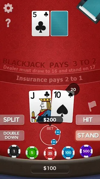 Blackjack 21  [МОД Меню] Screenshot 3