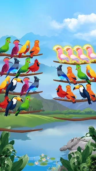 Bird Sort - Color Puzzle  [МОД Бесконечные монеты] Screenshot 3