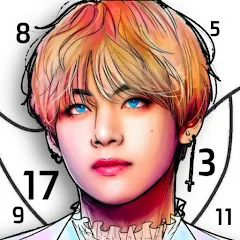 Взломанная Kpop Paint by Numbers BT21  [МОД Бесконечные деньги] - полная версия apk на Андроид