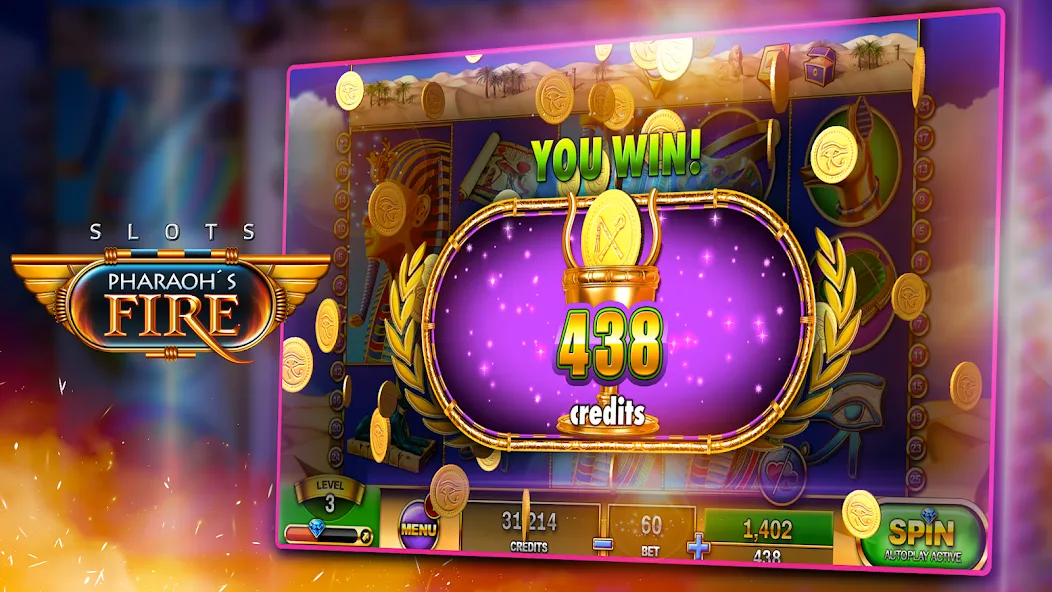 Slots - Pharaoh's Fire (Слоты)  [МОД Все открыто] Screenshot 3