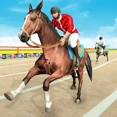 Скачать взломанную Mounted Horse Racing Games  [МОД Mega Pack] - полная версия apk на Андроид