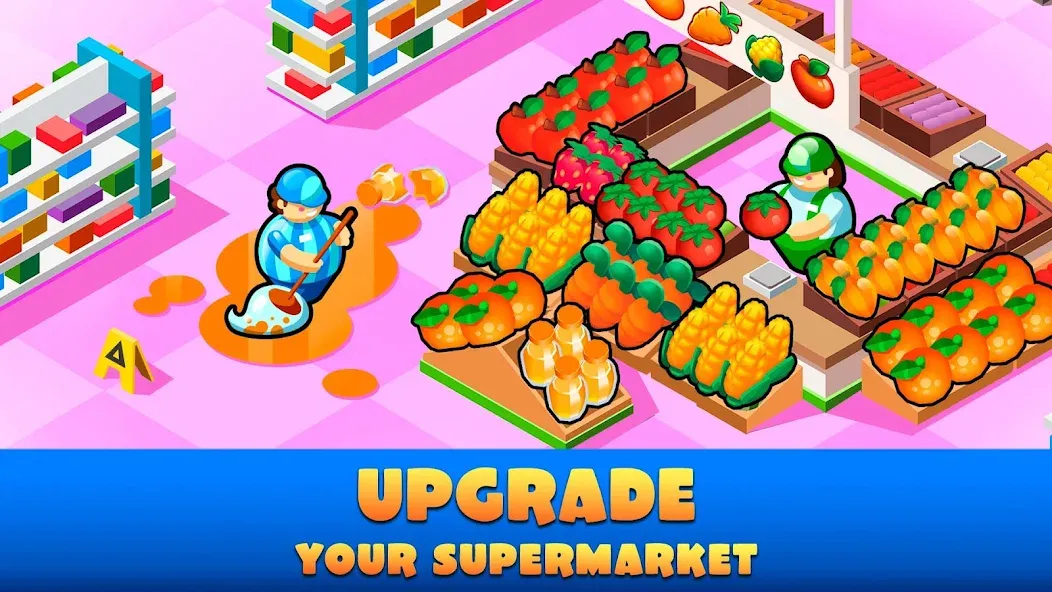 Idle Supermarket Tycoon－Shop (Айдл Супермаркет Тайкун)  [МОД Много монет] Screenshot 2