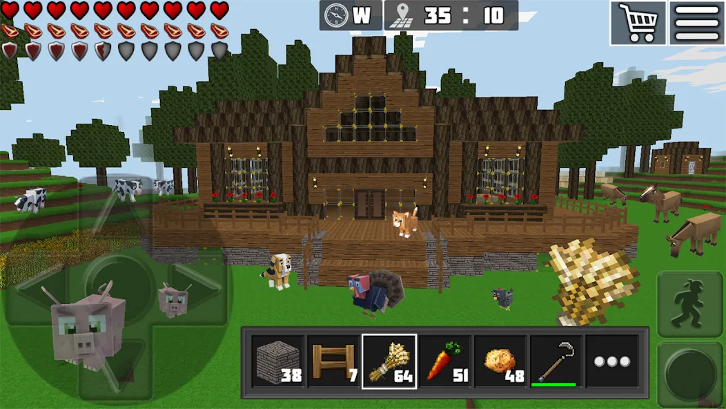 World Craft: Block Craftsman  [МОД Много монет] Screenshot 2