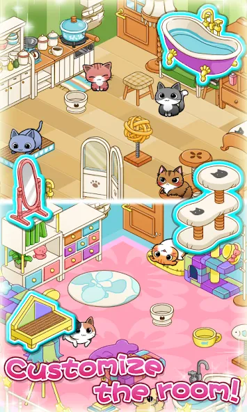 Cat Room - Cute Cat Games (Кэт Рум)  [МОД Unlocked] Screenshot 4