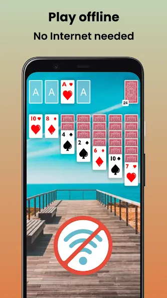 Klondike Solitaire Offline  [МОД Бесконечные монеты] Screenshot 2