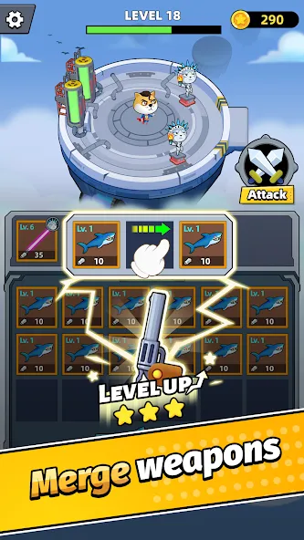 Merge Weapons：Air Island TD  [МОД Mega Pack] Screenshot 2