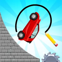 Взломанная Draw 2 Bridge: Draw Save Car (Дроу 2 Бридж)  [МОД Бесконечные монеты] - стабильная версия apk на Андроид