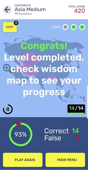 Map Quiz World Geography (Мап Квиз Всемирная География)  [МОД Много монет] Screenshot 3