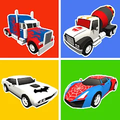 Скачать взлом Superhero Car Merge Battle  [МОД Много монет] - полная версия apk на Андроид