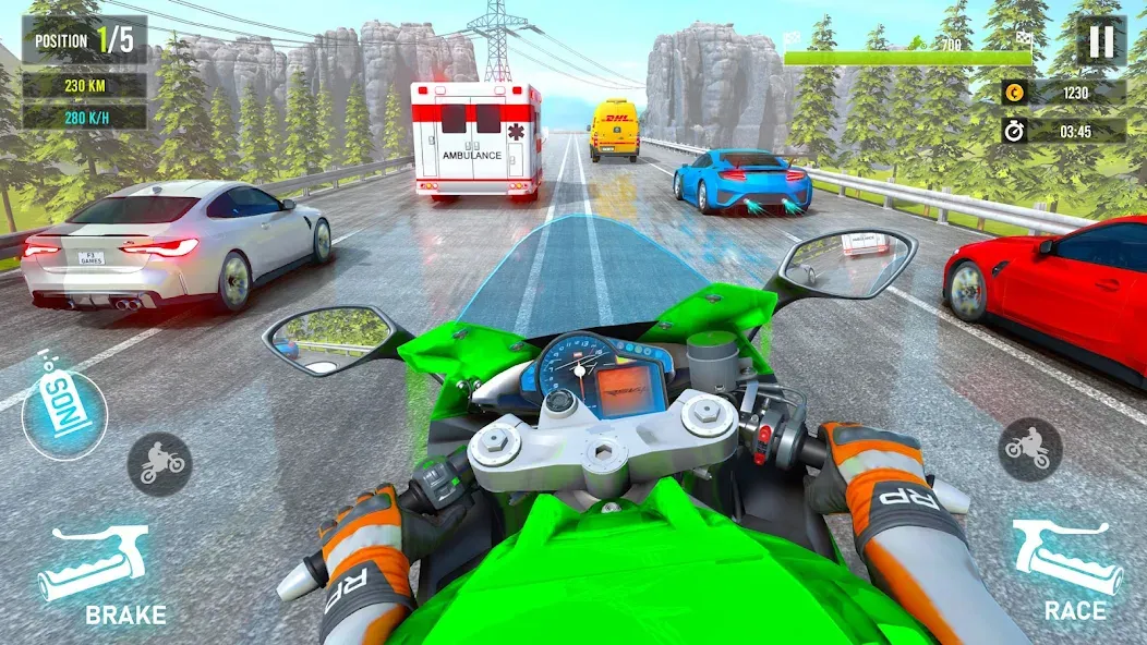 Moto Traffic Bike Race Game 3d (Мото Трафик Байк Рейс Гейм 3д)  [МОД Menu] Screenshot 1