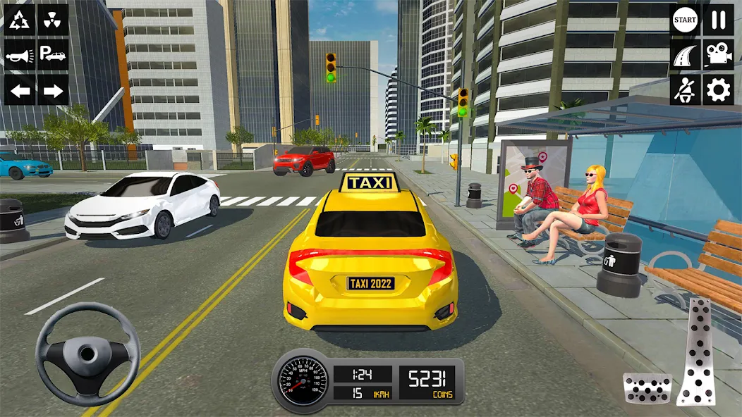 Taxi Simulator 3d Taxi Sim  [МОД Unlocked] Screenshot 2