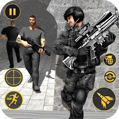 Взломанная Anti Terrorist Shooting Game  [МОД Unlocked] - полная версия apk на Андроид