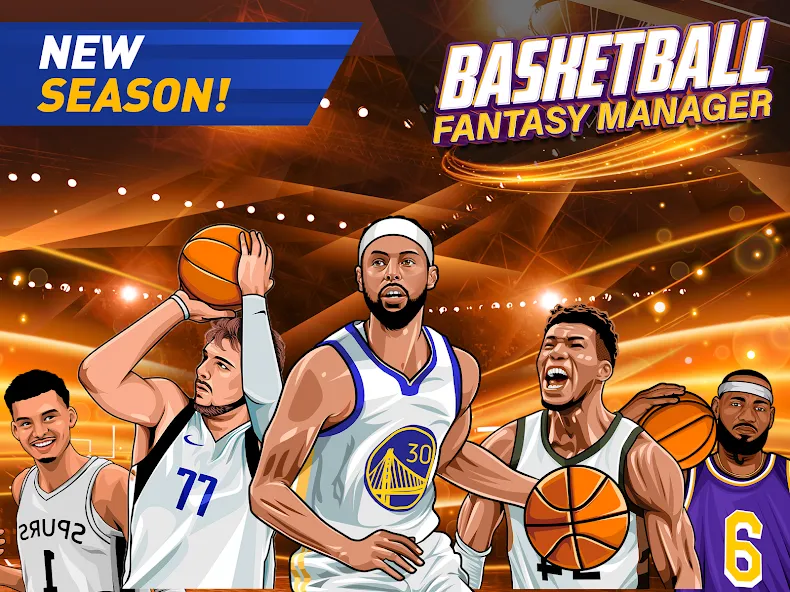 Basketball Fantasy Manager NBA  [МОД Бесконечные монеты] Screenshot 1