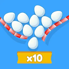 Взломанная Eggs & Chickens: Cut Rope Game (Яйца и куры)  [МОД Бесконечные монеты] - полная версия apk на Андроид