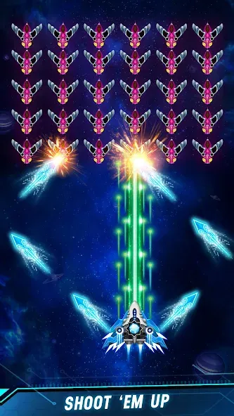 Space shooter - Galaxy attack (Спейс шутер)  [МОД Много монет] Screenshot 1