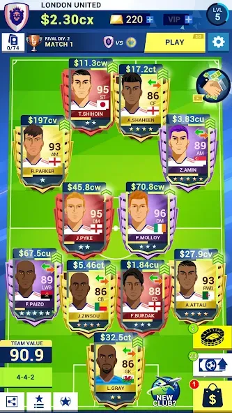 Idle Eleven - Soccer tycoon (Айдл Илевен)  [МОД Menu] Screenshot 1