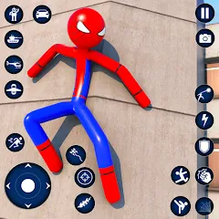 Взломанная Spider Game-Stickman Rope Hero  [МОД Menu] - полная версия apk на Андроид