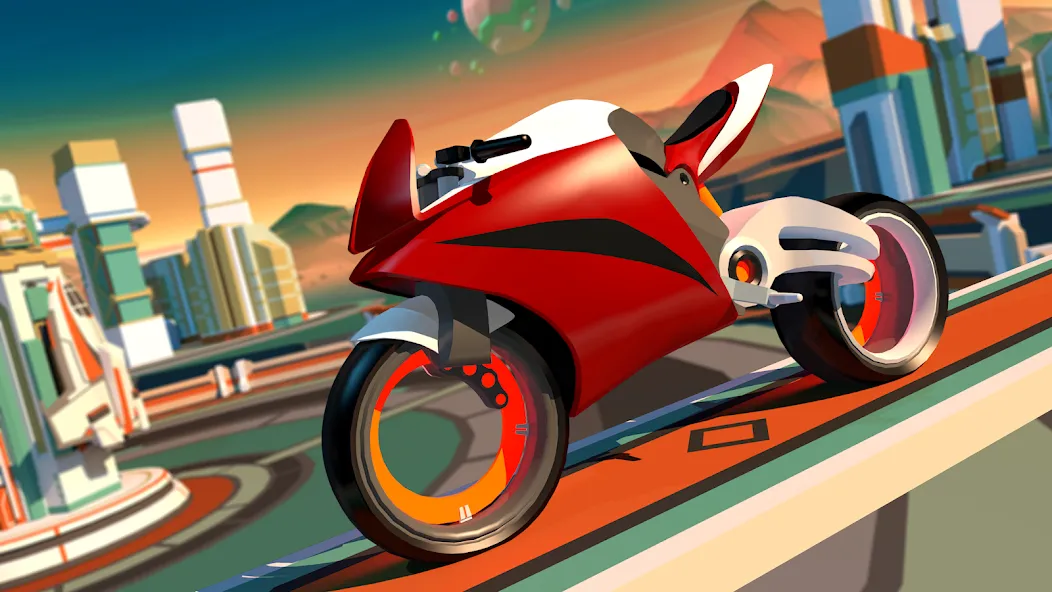 Gravity Rider: Space Bike Race (Гравити Райдер)  [МОД Много монет] Screenshot 2