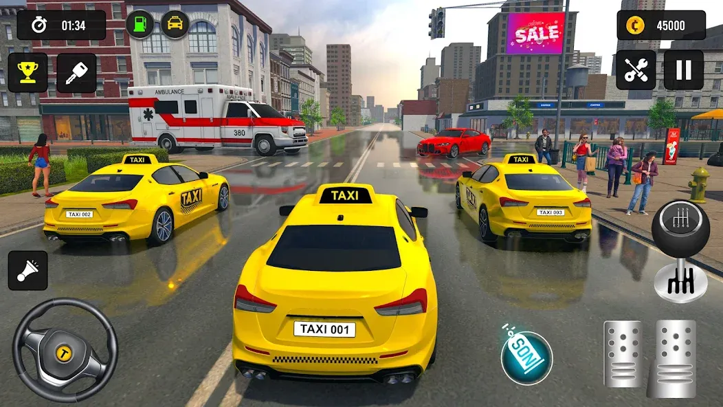 Taxi Simulator 3d Taxi Driver  [МОД Бесконечные монеты] Screenshot 4