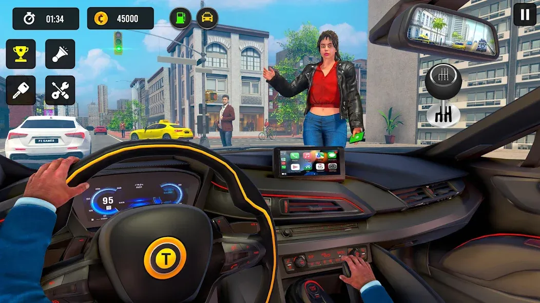 Taxi Simulator 3d Taxi Driver  [МОД Бесконечные монеты] Screenshot 5