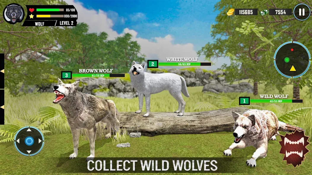 Wild Wolf Simulator Games  [МОД Unlocked] Screenshot 3