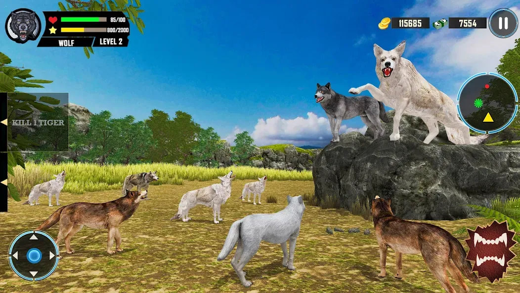 Wild Wolf Simulator Games  [МОД Unlocked] Screenshot 5