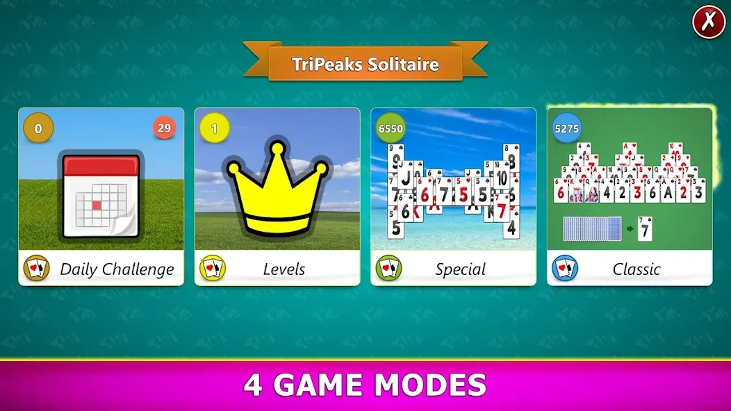 TriPeaks Solitaire Mobile  [МОД Unlimited Money] Screenshot 2