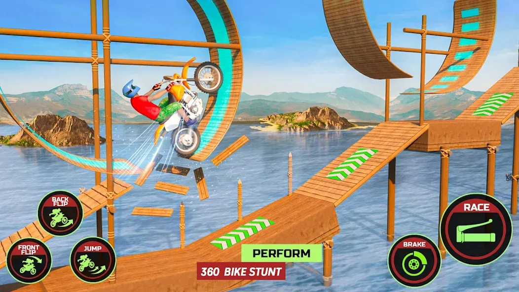 Motor Bike Stunt Racing Games (Мотор Байк Стант Гонки Игры)  [МОД Меню] Screenshot 2