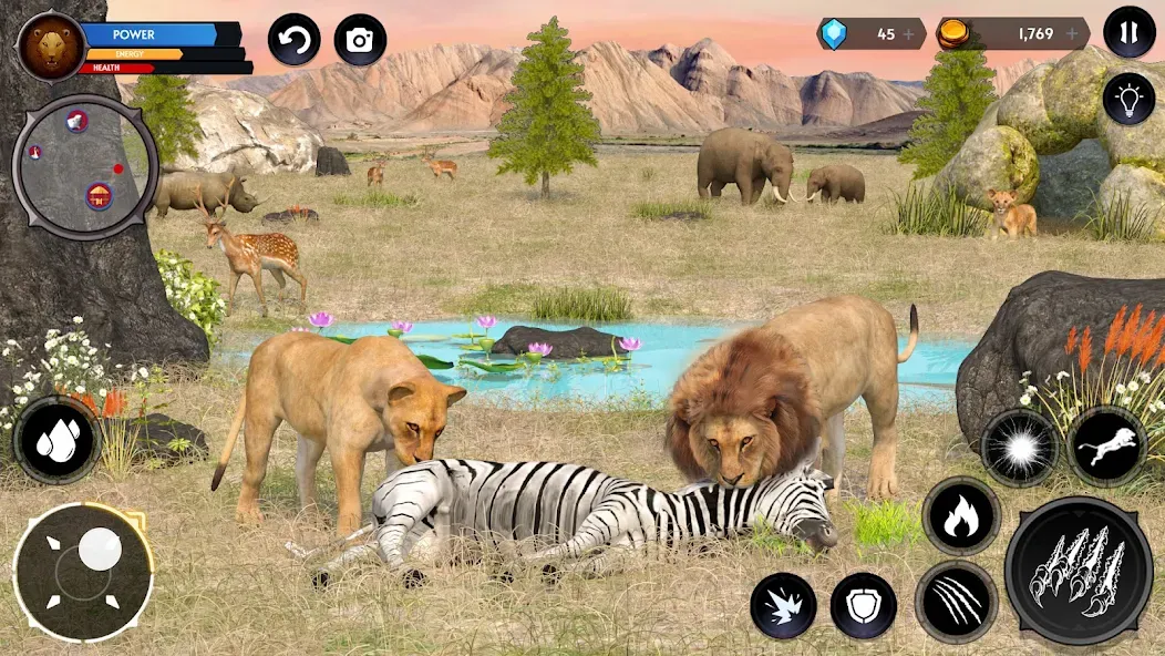 Lion Simulator Wild Lion Games  [МОД Бесконечные деньги] Screenshot 2