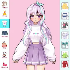 Скачать взлом Anime Dress Up and Makeup Game  [МОД Все открыто] - стабильная версия apk на Андроид