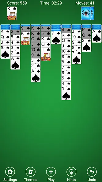 Spider Solitaire  [МОД Много денег] Screenshot 1