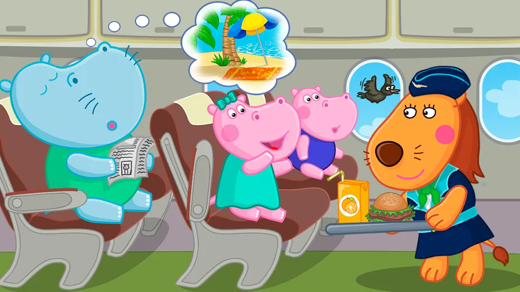 Hippo: Airport Profession Game  [МОД Много денег] Screenshot 1